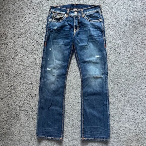 True Religion Other - True Religion Vintage Ricky Super T Jeans - Men's 34x33 -Thick Stitch, USA - EUC